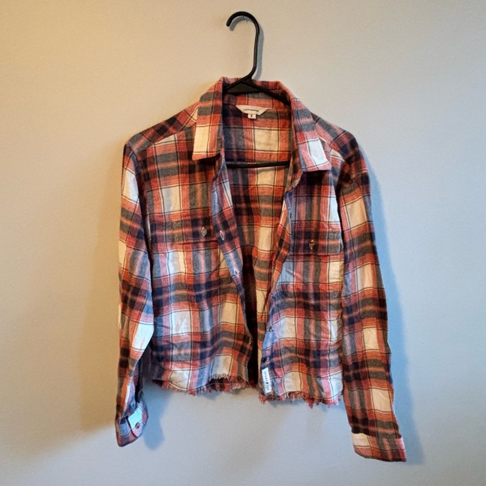 NWOT Lucky Brand Women’s M Cropped Flannel
